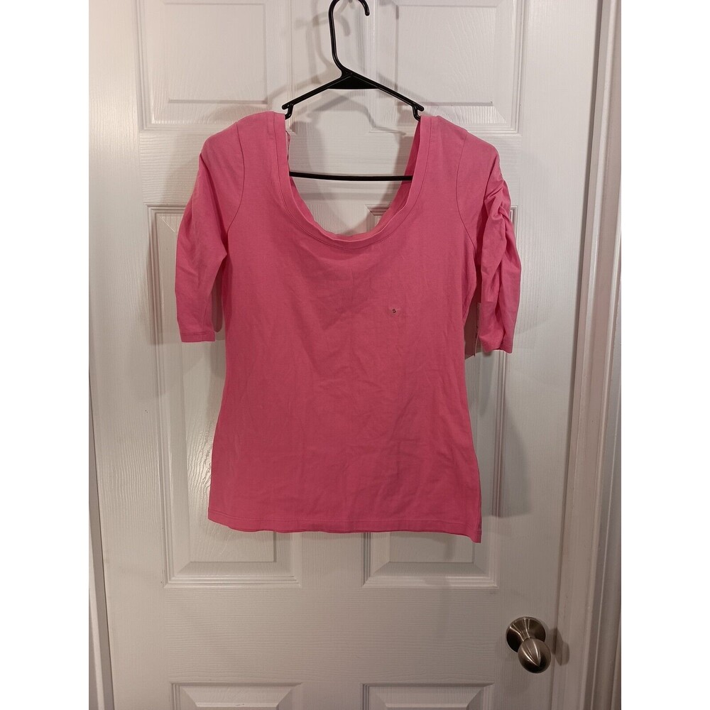 NY&C T Shirt Size S Pink 3/4 Puff Sleeve